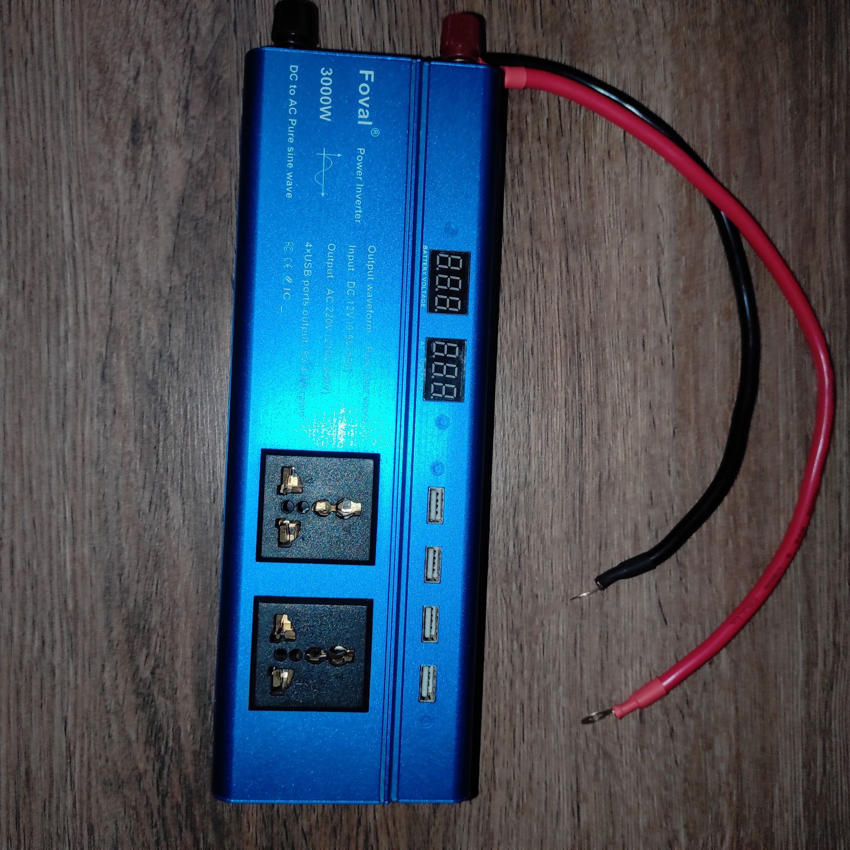 Інвертор Foval перетворювачь инвектор 12/220V ,3000W чистый синус