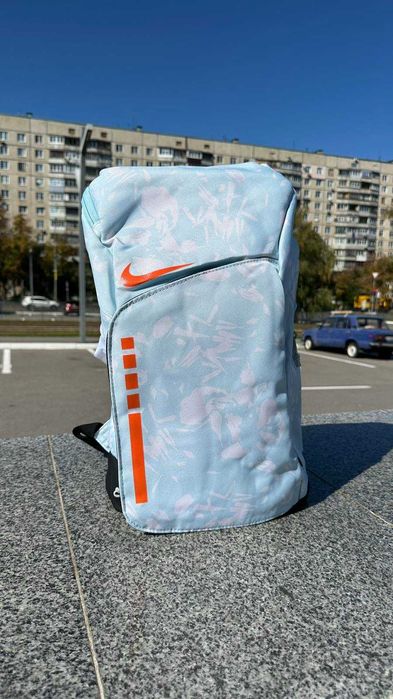 #572 Nike Elite Hoops BackPack світло синій з оранжевим лого
