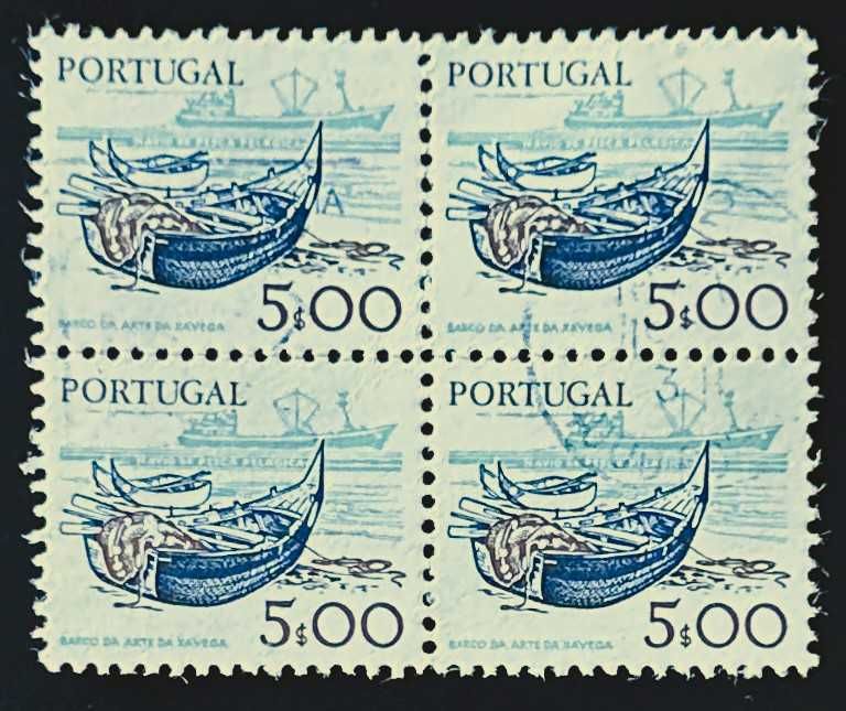 Quadra de selos usados de 5$00 - Instrumentos de trabalho - 1978