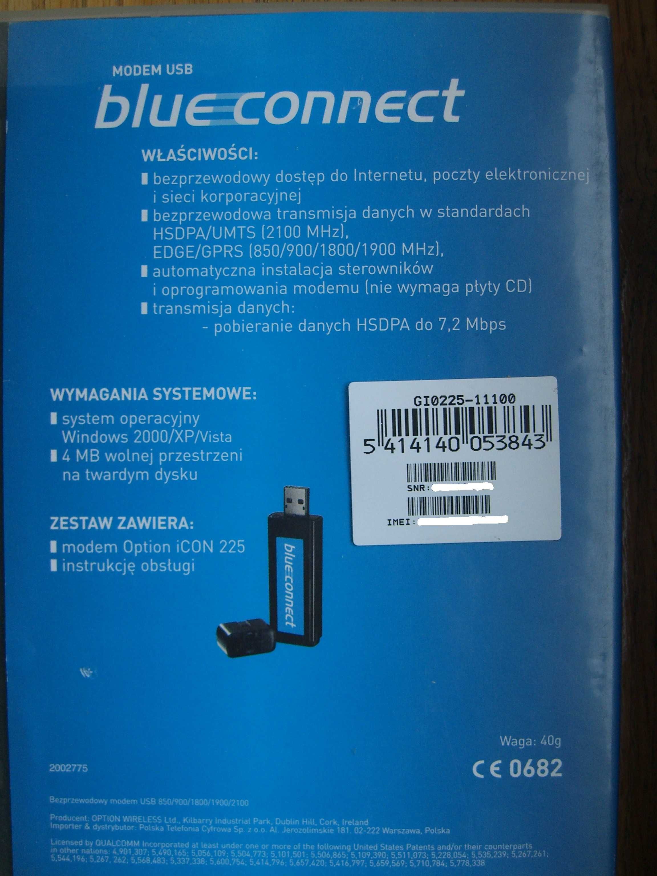 Modem 3G HSDPA, UMTS, EDGE, GPRS Option iCON 225