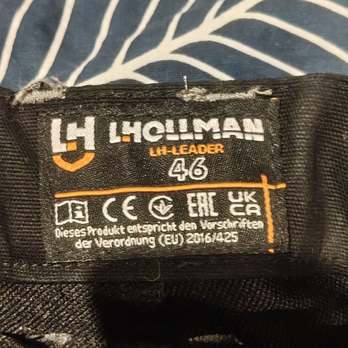 Spodnie robocze L'HOLLMAN 46 czarne unisex