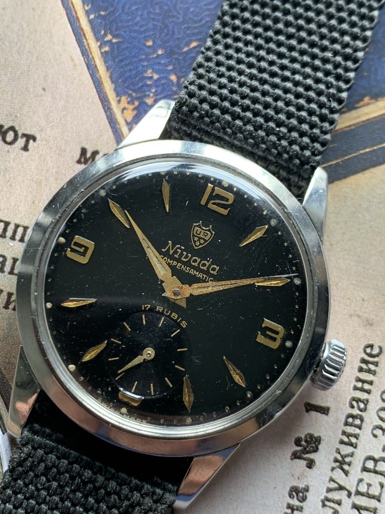 Zegarek Nivada Compensamatic stal  35mm