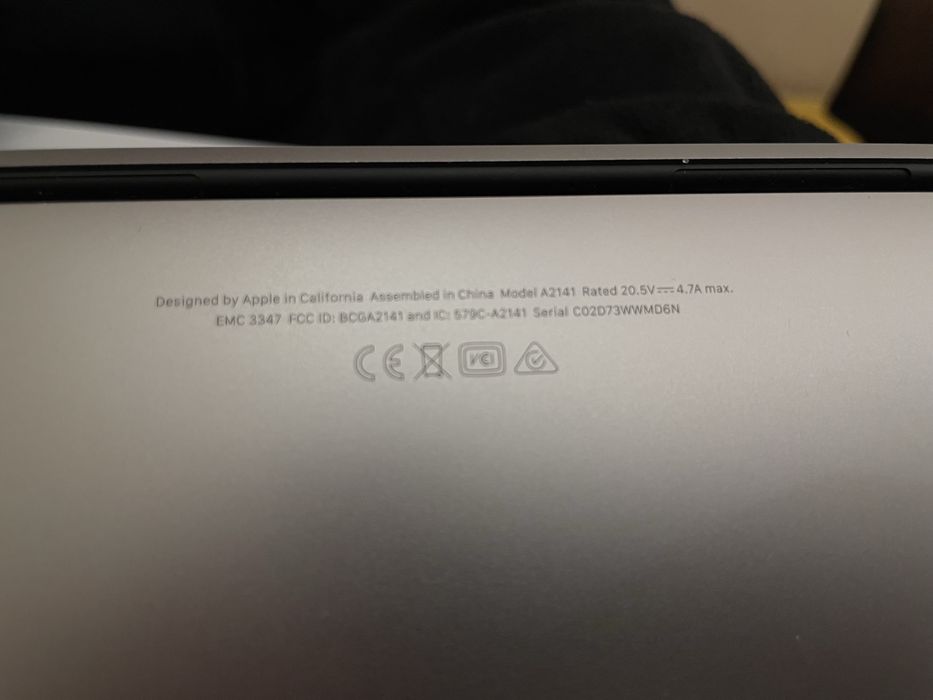 MacbookPro 16 2019 IntelCore i9 16/1T