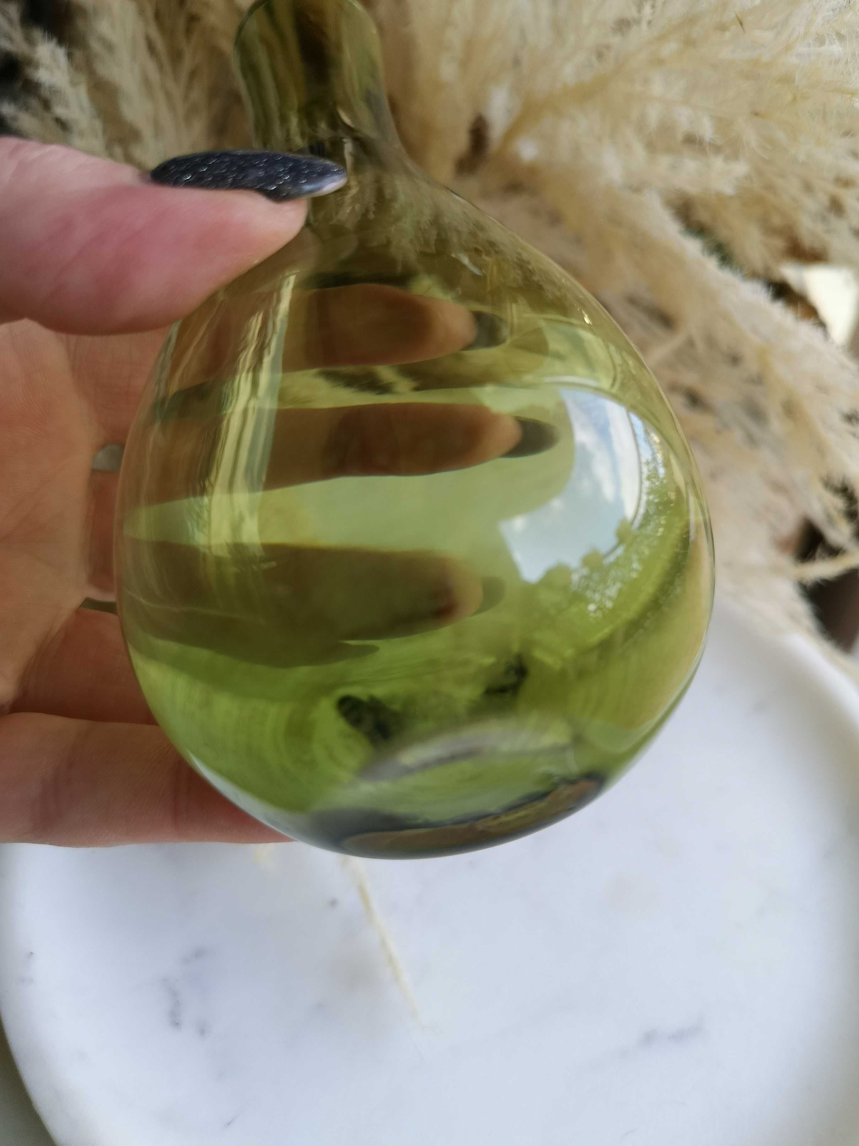 wazon zielony oliwka ciemny PRL Krosno