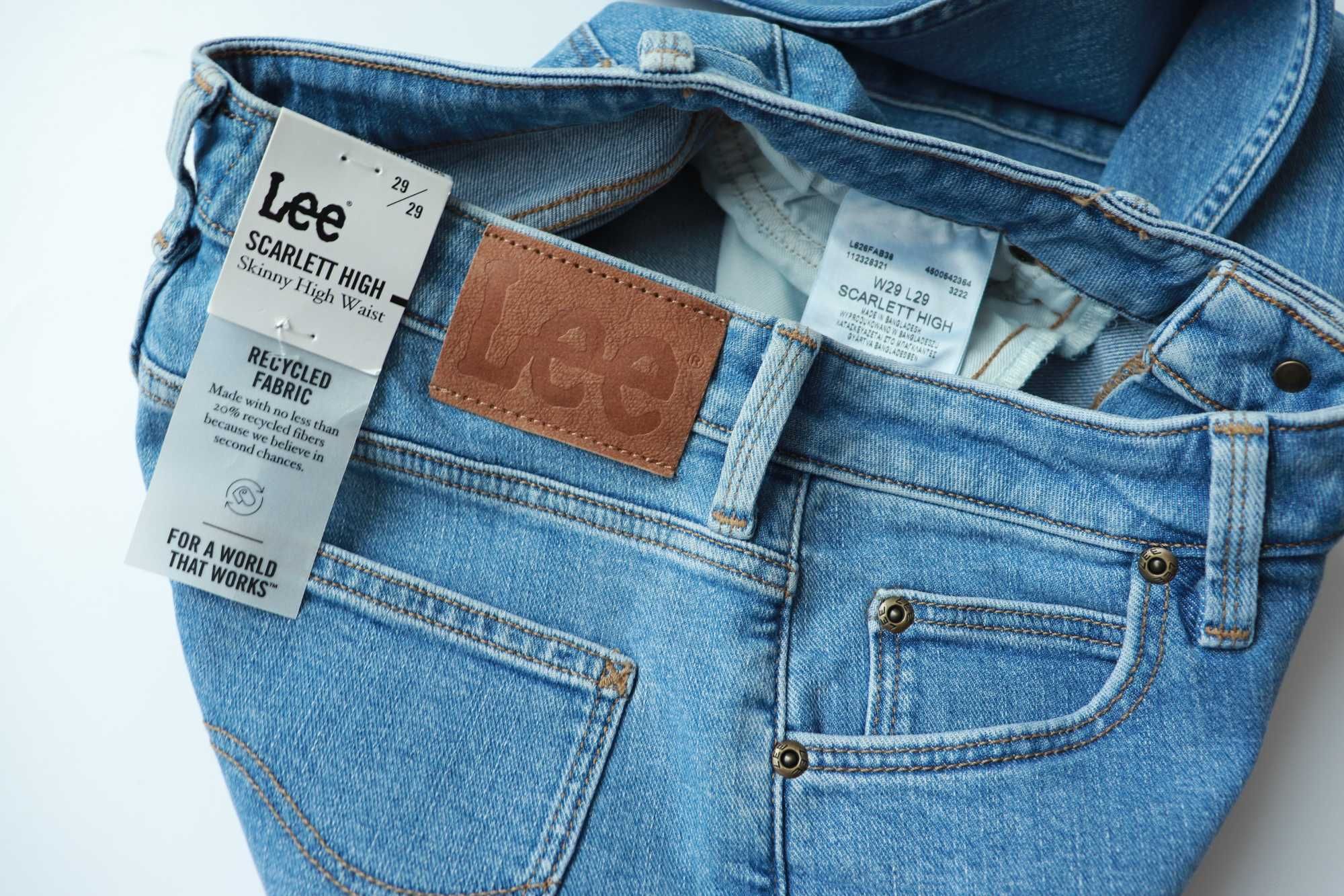 LEE SCARLETT HIGH W29 L29 damskie spodnie jeansy nowe skinny okazja