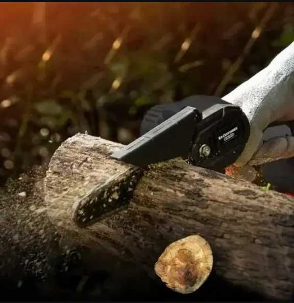 Аккумуляторная цепная мини-пила 6 дюймов 48V в чемодане 2 АКБ. 2 цепи