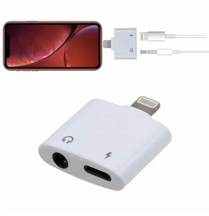 Адаптер для прослуховування музики Lightning і 3,5 мм Audio AUX Jack
