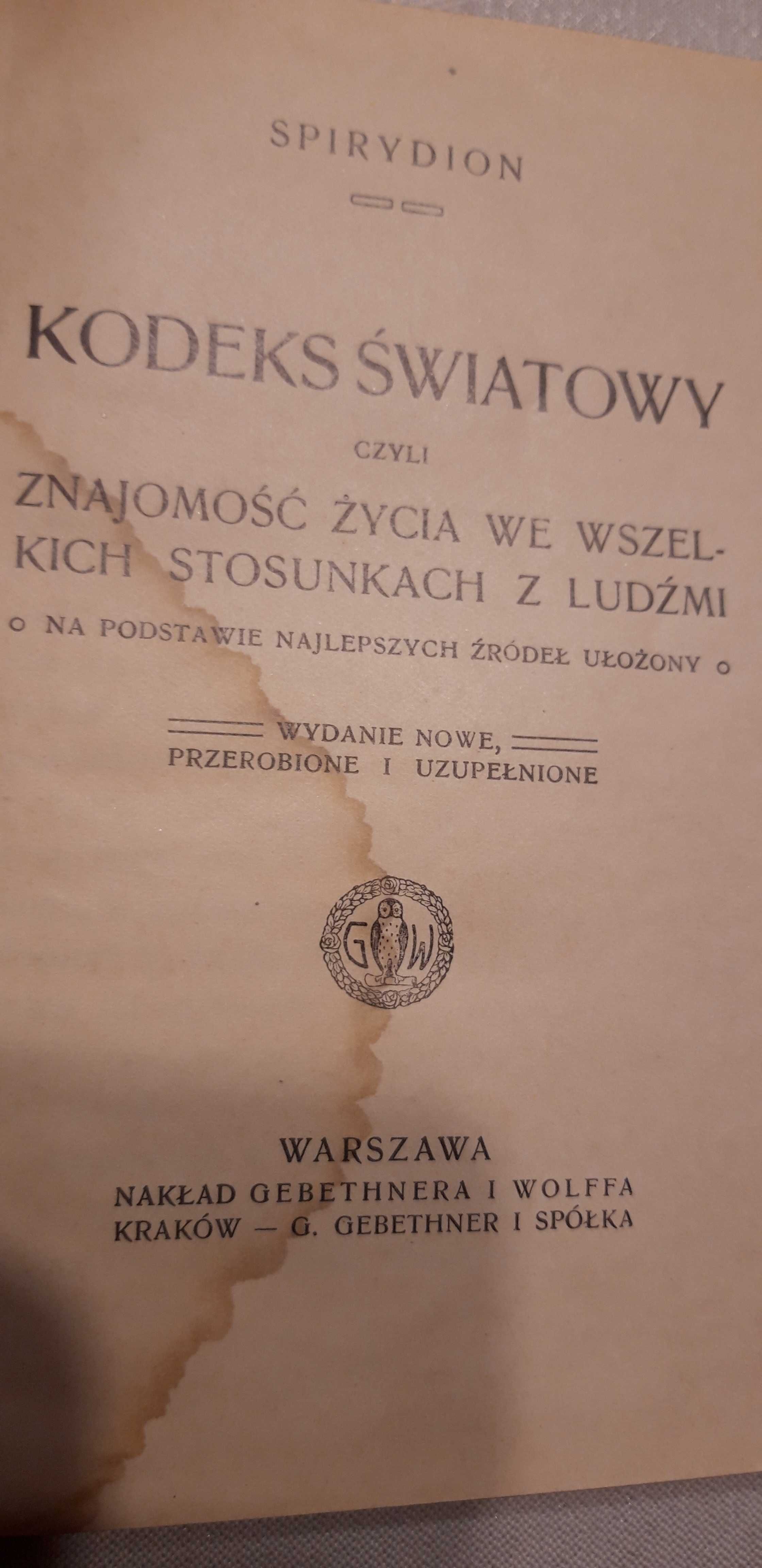 Kodeks  Światowy  - Spirydion - W-wa 1907?