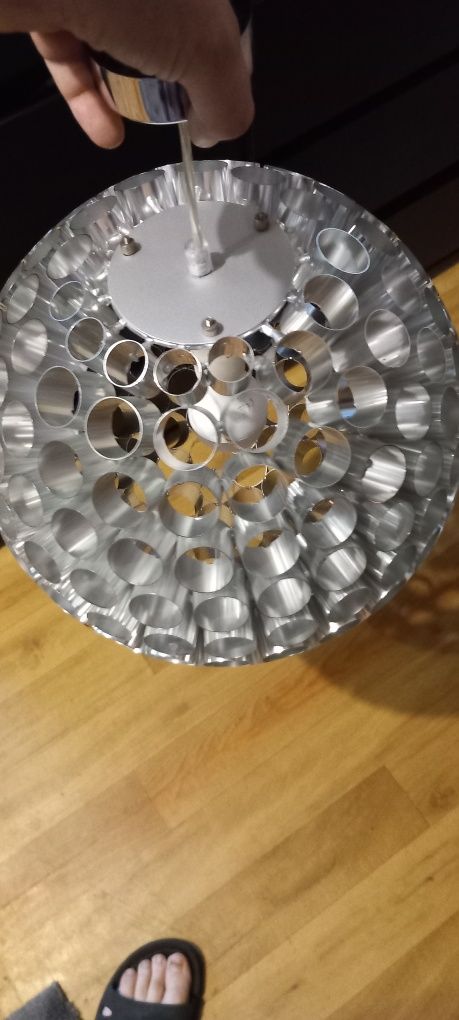 Lampa kula aluminiowa srebna