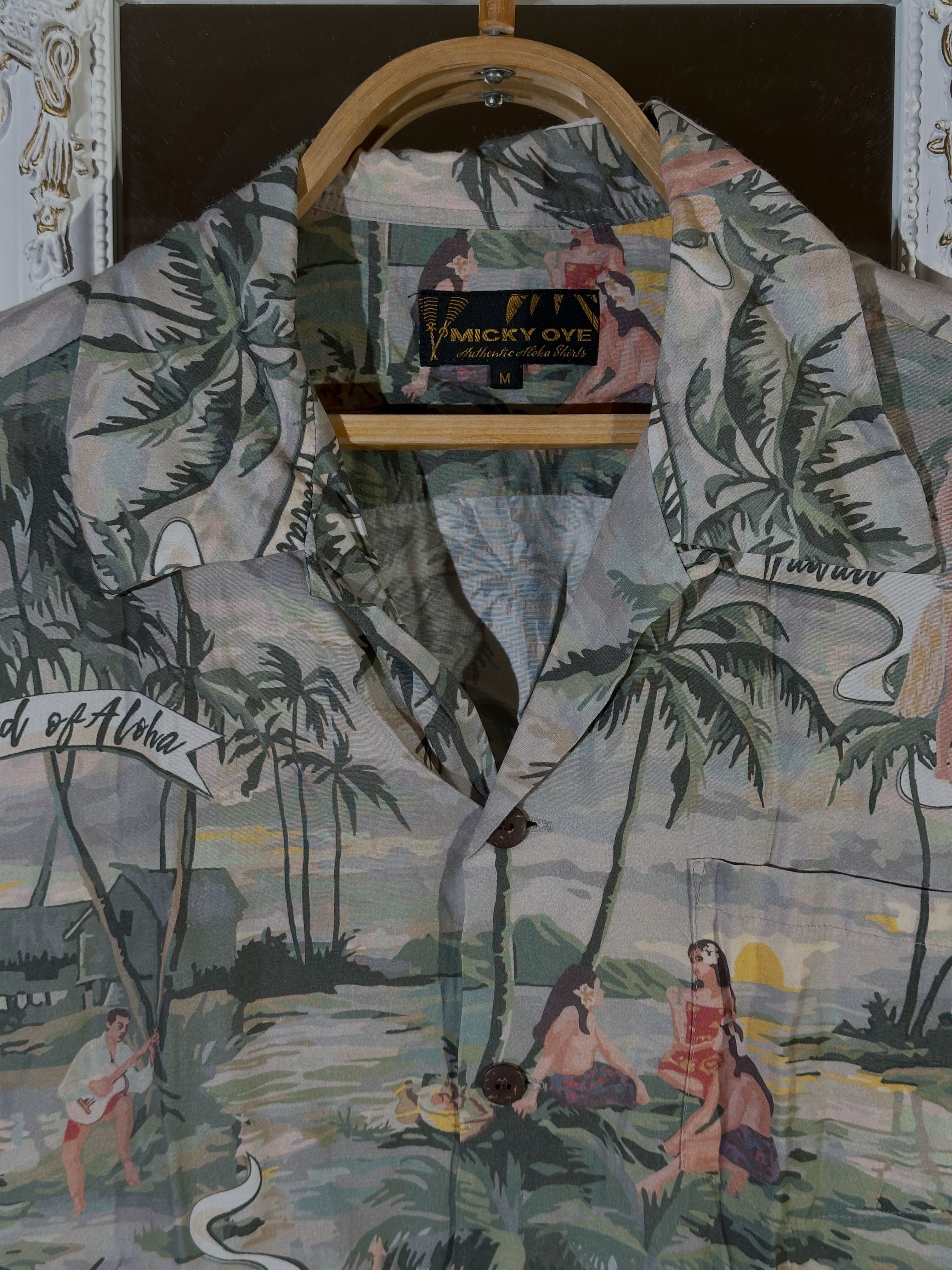 Micky Oye Land of Aloha shadow гавайская рубашка гавайка