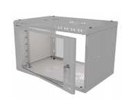 Szafa Serwerowa Wisząca RACK 19" 6U 350mm Szklane Drzwi Szara Stalflex