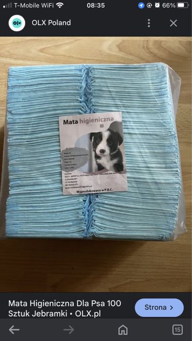 Maty higieniczne dla psa, kota i innych zwierząt 10 szt.