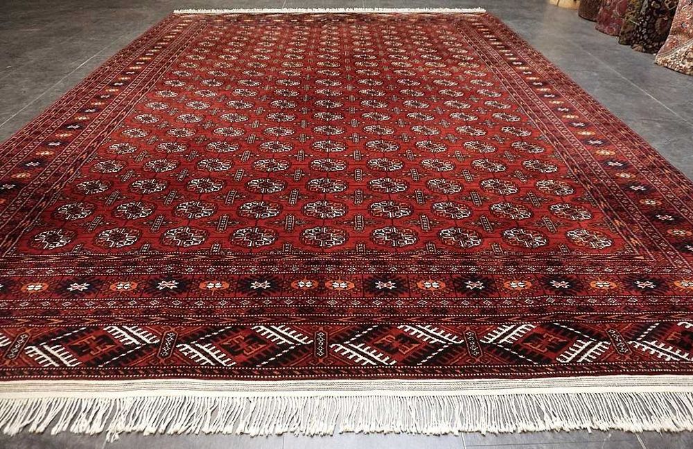Tapete Afegão BUKHARA Art Deco, manual, Lã s/Algodão, 335cm x 250cm