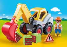 PLAYMOBIL 1.2.3Koparka, pojazd budowlany 70125 (P9)