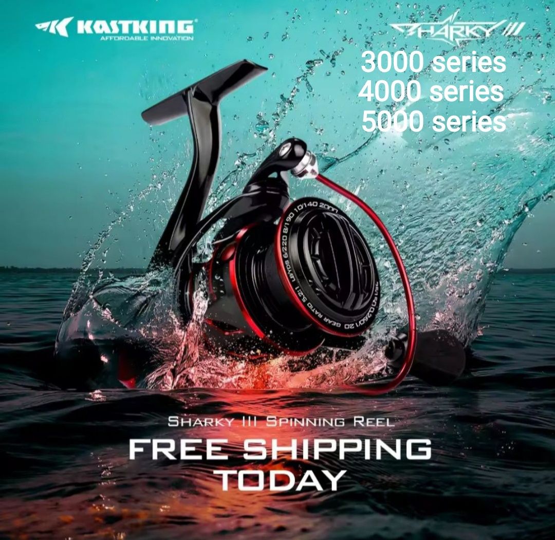 KastKing Sharky III. Спининговая катушка.10 + 1 Шарикоподшипники.18 кг