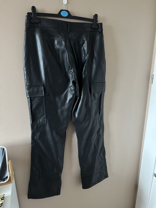 Skorzane spodnie proste L XL