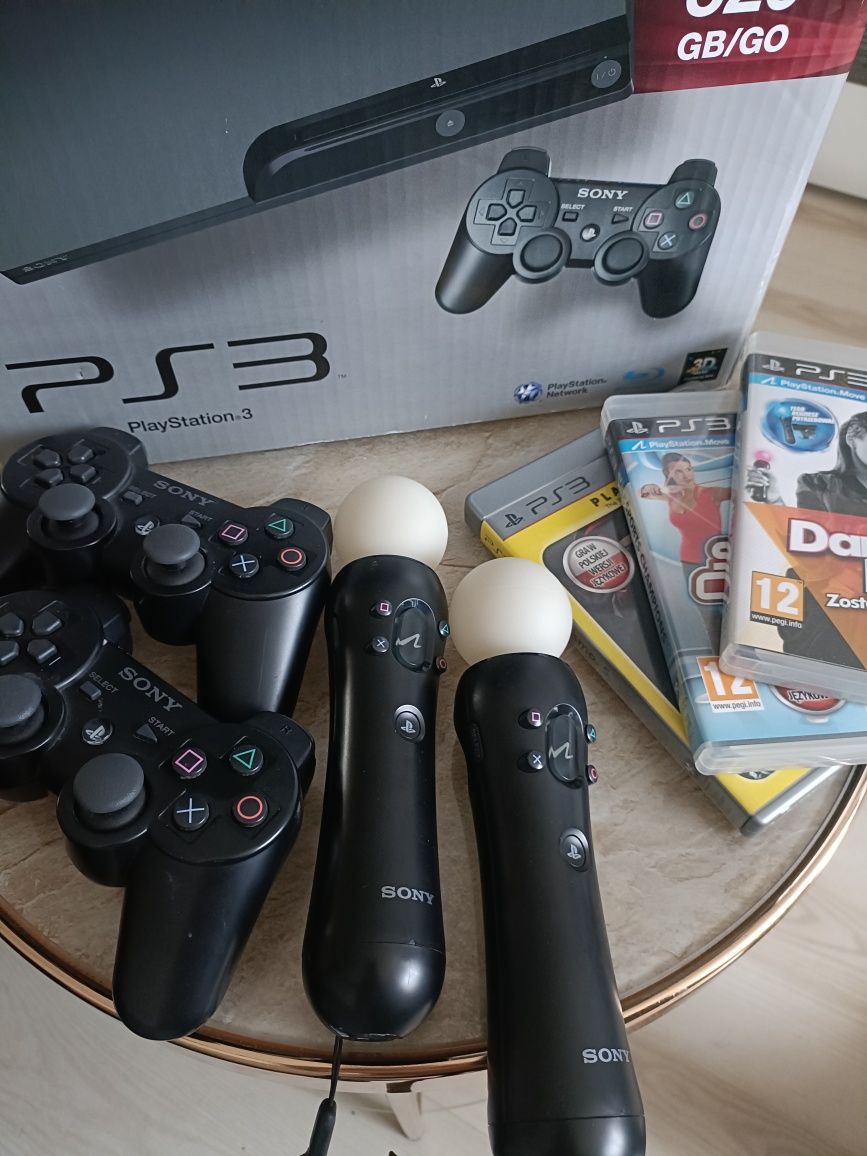 Konsola Sony PlayStation 3 + pady + kontrolery + kamerka + gry