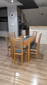 Stół 80x120/160 + 6 krzeseł