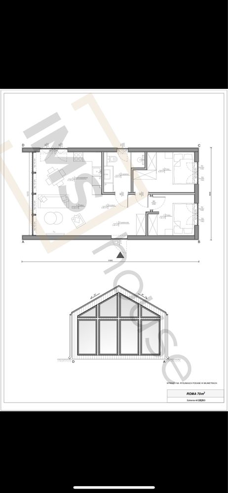 Promocja materialy do budowy domu SIP 70m2 stodola nowoczesna