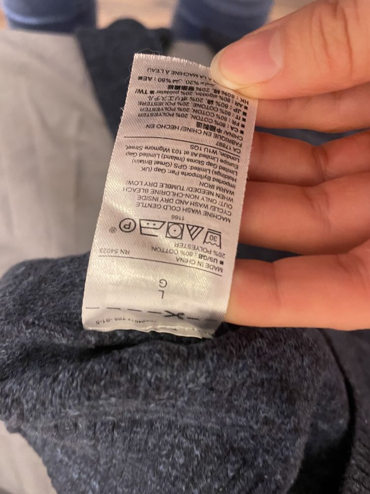 Męska bluza GAP granatowa 80% bawełna z kapturem