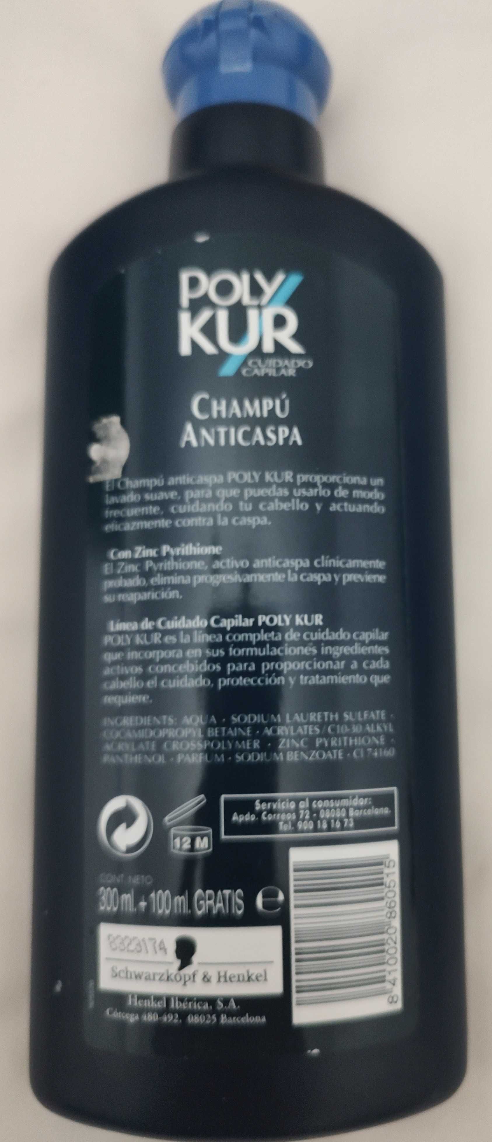 Champô (7) anticaspa revitalizante PolyKur 400ml