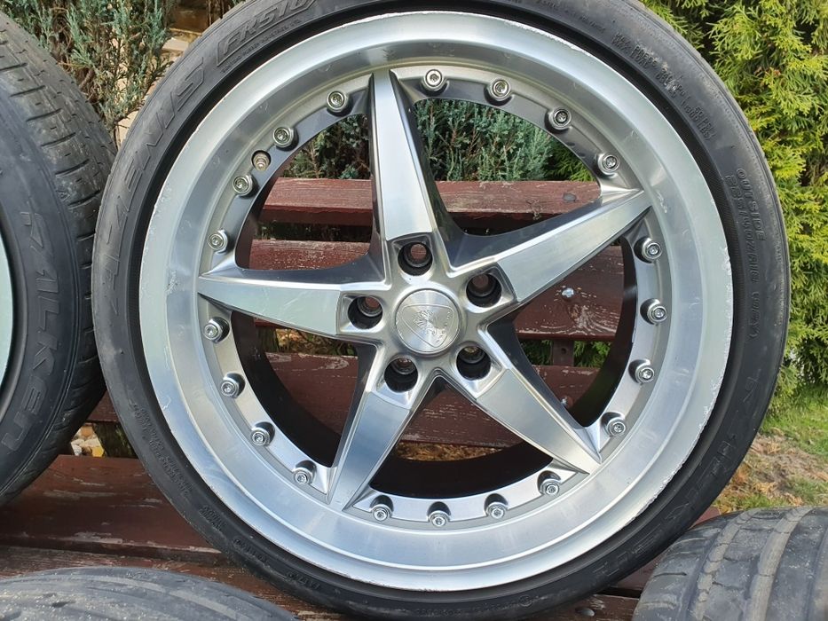Komplet felg Aluett 18" felgi 5x112 et32 z rantami opony 2 szerokości