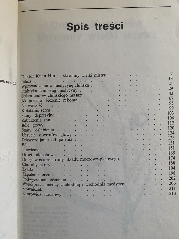Chiński masaż i akupresura K. Hin