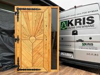 Drzwi drewniane zewnętrzne OD RĘKI szczotkowane , postarzane NA WYMIAR