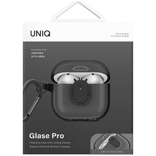 Etui UNIQ Glase Pro do AirPods 4 - czarne