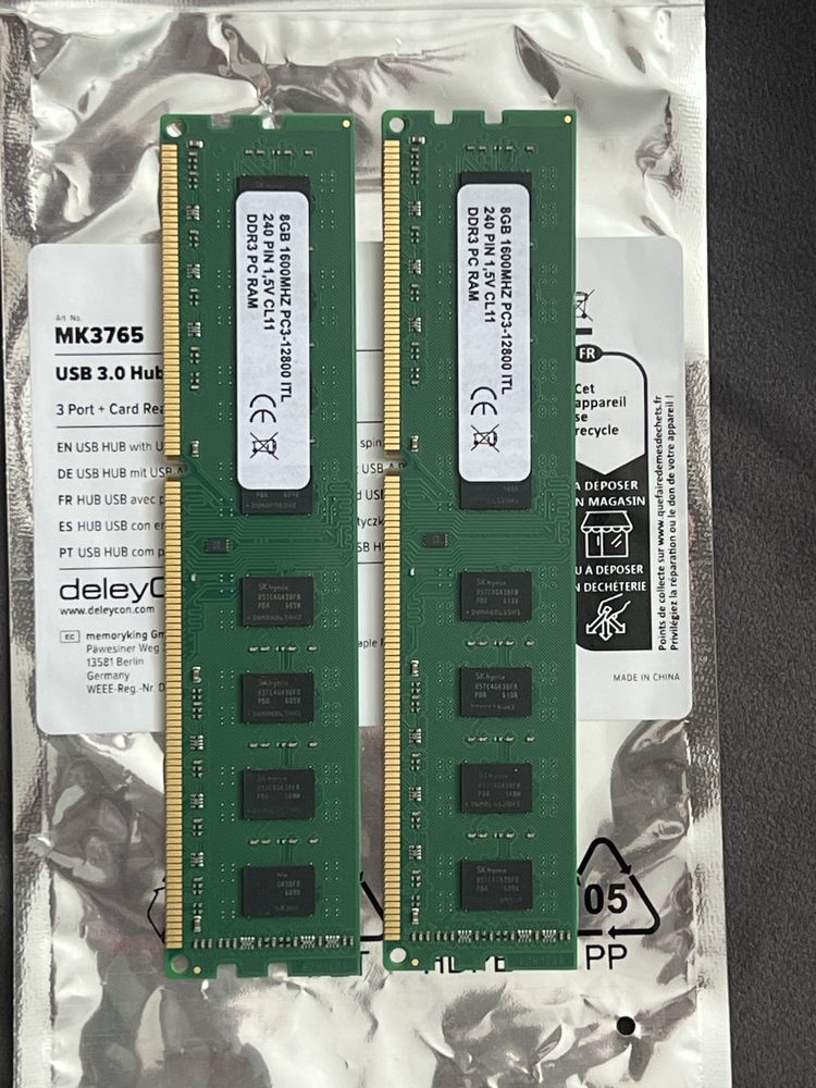 Pamięć RAM 2x8 Gb DDR3 dobre, sprawdzone