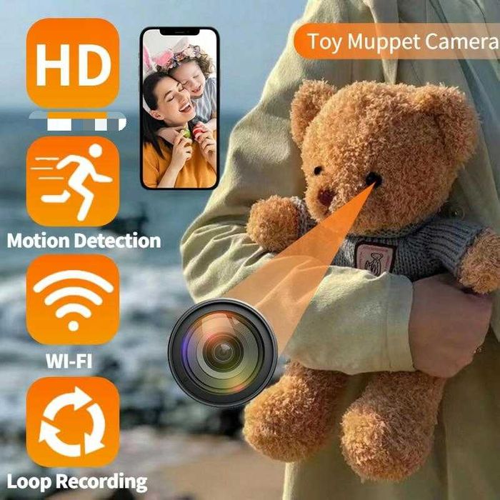 KAMERA szpiegowska ukryta w MISIU OKU pluszaka MISIA SPY CAM aplikacja