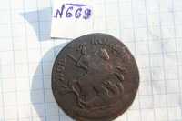 монета 1758 року з номіналом над св.Георгіем-оригінал