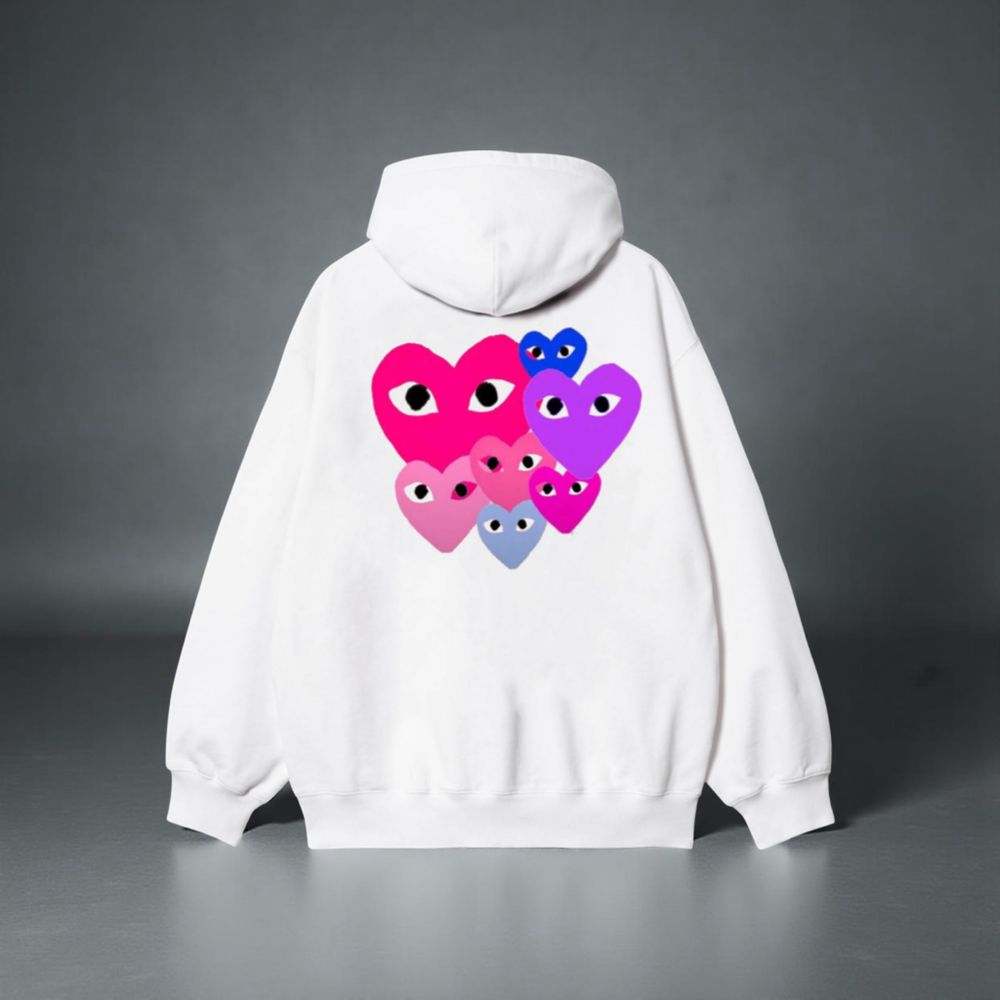 Мужское Худи Comme des Garcons Play Logo унисекс плей толстовка кофта