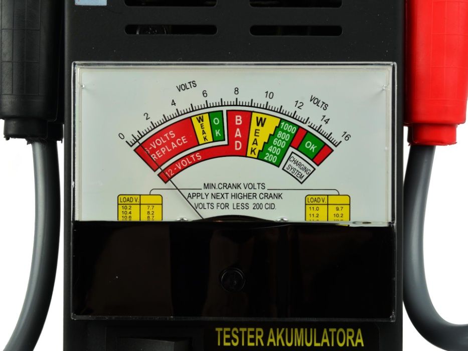 Aparelho de teste de baterias 6 e 12V