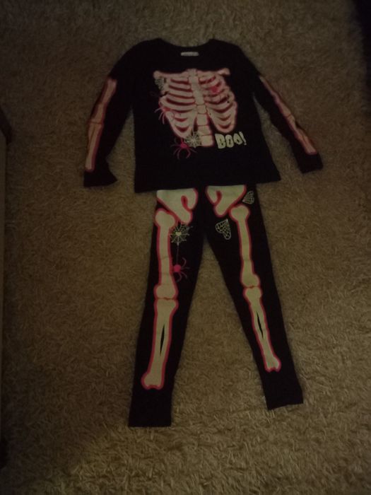 Fato Halloween - Esqueleto florescente