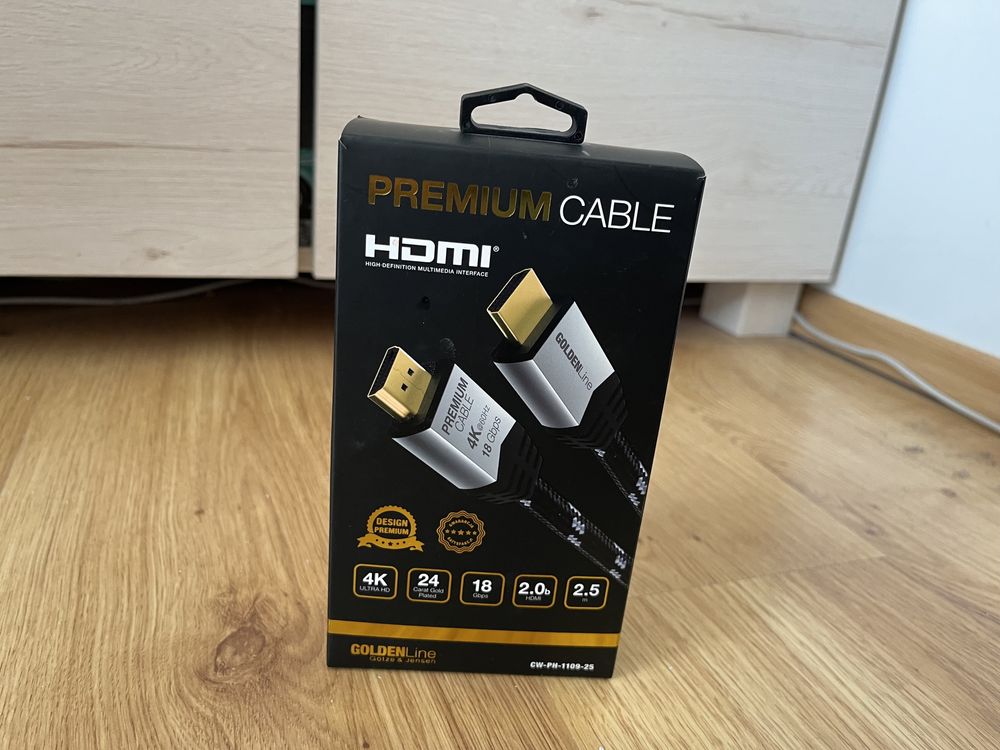 Kabel HDMI 4K 2,5M GoldenLine Götze&Jensen