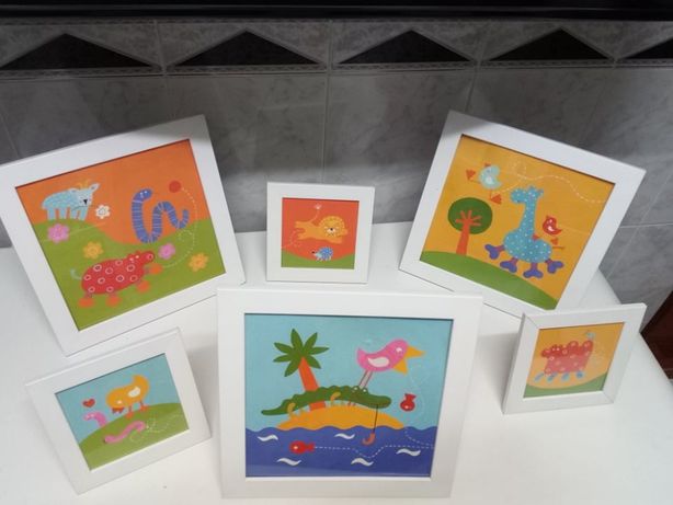 Conjunto de molduras em cartão com motivos para quarto de crianças