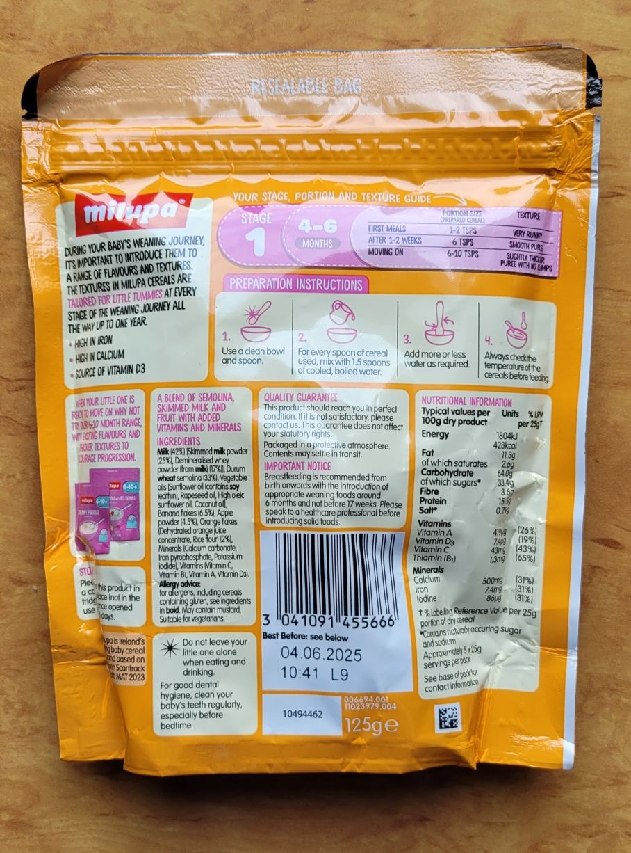 Milupa kaszka sunshine orange od 4 miesiąca +