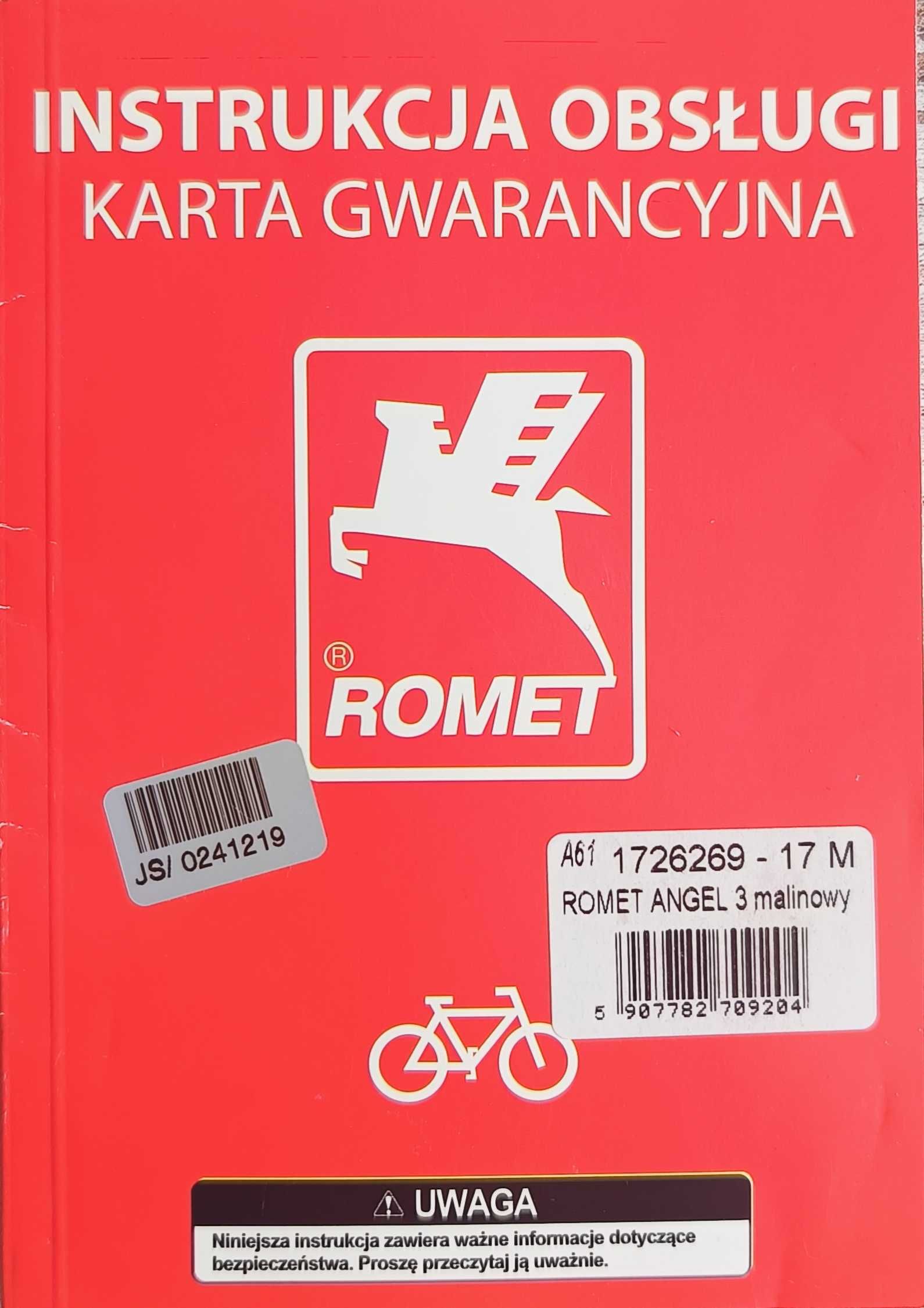 Rower damski 26" ROMET Angel 3 malinowy