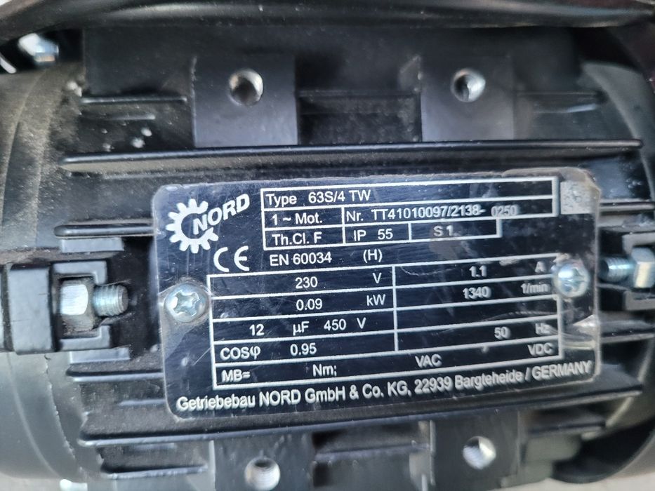 Motoreduktor nord z silnikiem  do kotła na ekogroszek 15 kw