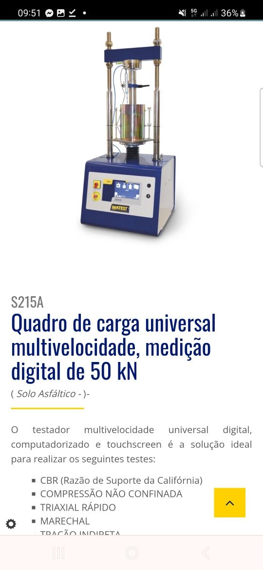 Maquina de teste de laboratório