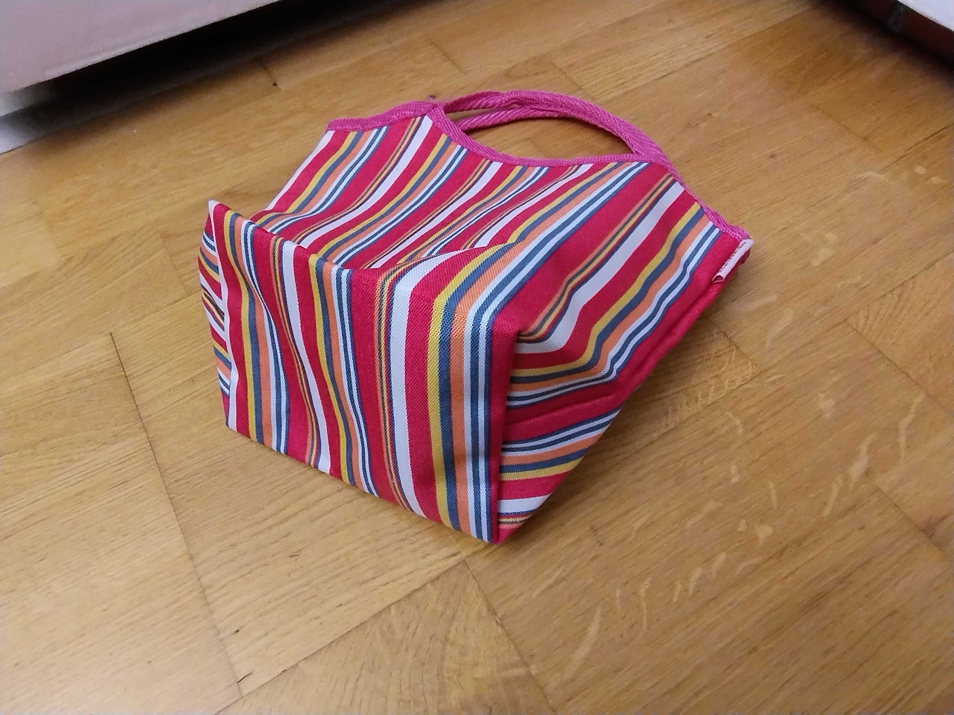 Torba Cosmopolitan w paski torebka do ręki organizer kosmetyczka