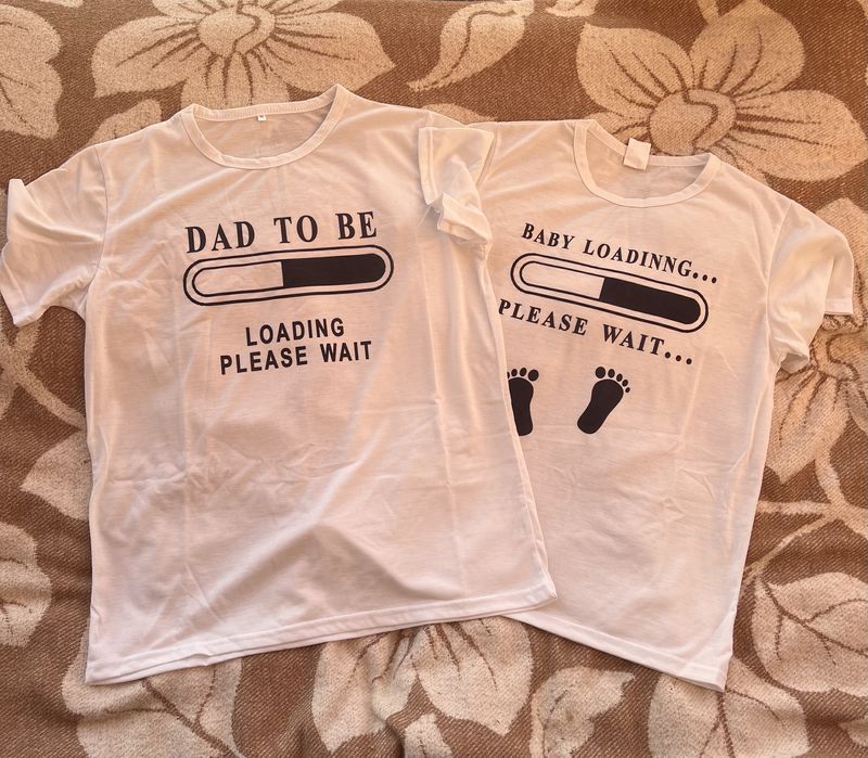 Футболки парні для фотосесії вагітності, familylook