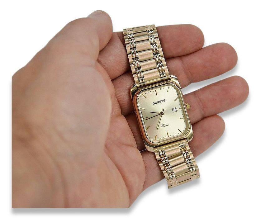 Męski zegarek z czerwonego różowego złota 14k 585 Geneve mw001r