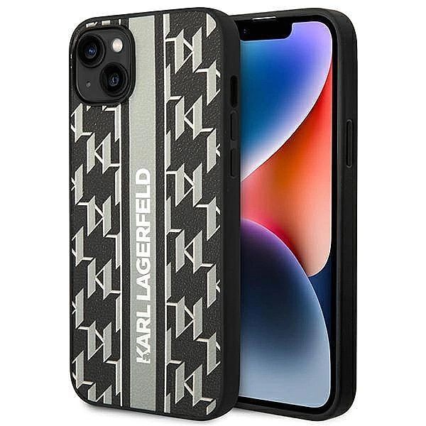 Etui Karl Lagerfeld Monogram Stripe na iPhone 14 Plus - szare