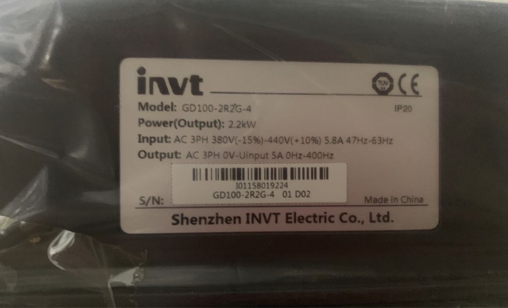 Преобразователь частоты INVT Gooddrive10 (GD10) мощностью 2,2кВт 380В
