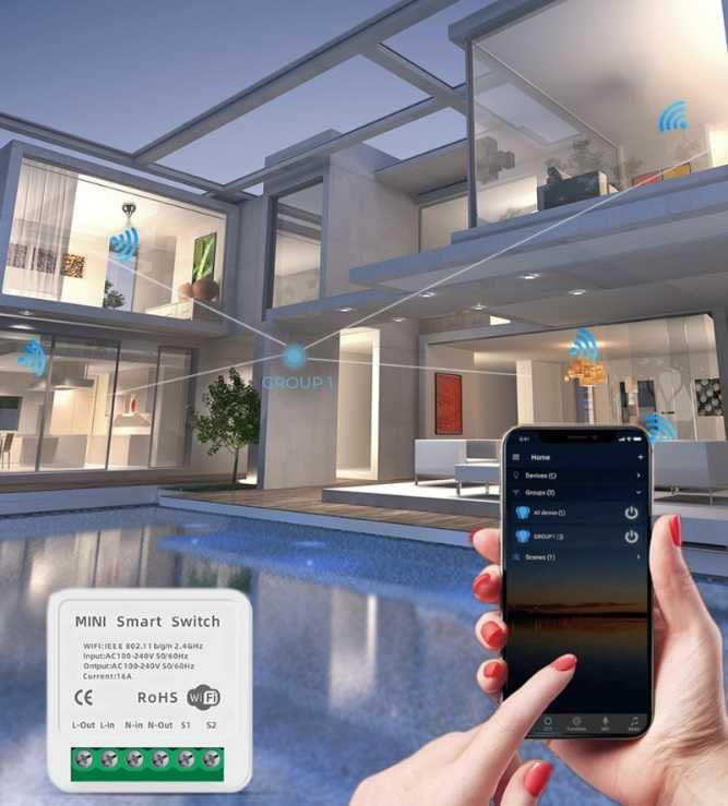Przełącznik Tuya Smart Switch moduł WiFi 16A, programator czasowy