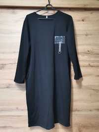 Czarna sukienka tunika xxl