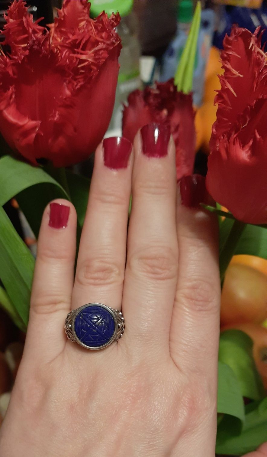 Pierścionek srebrny 925, sygnet, 58 Thomas Sabo z lapis lazuli