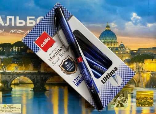 Ручка масляная -  Цвет синий красный